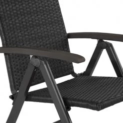 Tectake Fauteuils De Jardin Fauteuil De Jardin Pliable MELBOURNE Noir -Fauteuils de jardin Soldes Boutique fauteuil de jardin pliable melbourne noir 3