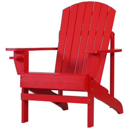 Outsunny Fauteuils De Jardin Fauteuil De Jardin Porte-gobelet Bois De Sapin Traité Peint Rouge 3 Outsunny Fauteuils De Jardin Fauteuil De Jardin Porte-gobelet Bois De Sapin Traité Peint Rouge