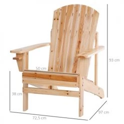 Outsunny Fauteuils De Jardin Fauteuil De Jardin Porte-gobelet Intégré Bois De Sapin Traité -Fauteuils de jardin Soldes Boutique fauteuil de jardin porte gobelet integre bois de sapin traite 2