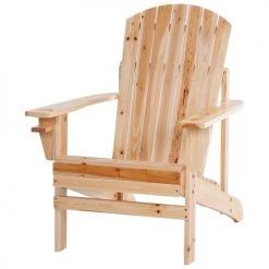 Outsunny Fauteuils De Jardin Fauteuil De Jardin Porte-gobelet Intégré Bois De Sapin Traité