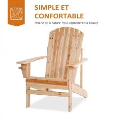 Outsunny Fauteuils De Jardin Fauteuil De Jardin Porte-gobelet Intégré Bois De Sapin Traité -Fauteuils de jardin Soldes Boutique fauteuil de jardin porte gobelet integre bois de sapin traite 5