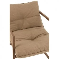 Jolipa Fauteuils De Jardin Fauteuil De Jardin Relax Métal Bois Foncé/beige -Fauteuils de jardin Soldes Boutique fauteuil de jardin relax metal bois fonce beige 4