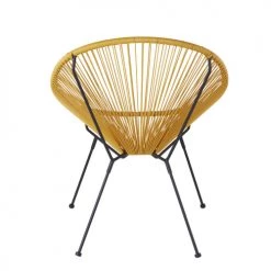 Maisons Du Monde Fauteuils De Jardin Fauteuil De Jardin Rond En Résine Jaune Moutarde -Fauteuils de jardin Soldes Boutique fauteuil de jardin rond en resine jaune moutarde 1000 3 19 219082 4