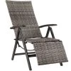 Tectake Fauteuils De Jardin Fauteuil De Relaxation Pliable Avec Repose-pieds Gris -Fauteuils de jardin Soldes Boutique fauteuil de relaxation pliable avec repose pieds gris