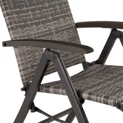Tectake Fauteuils De Jardin Fauteuil De Relaxation Pliable Avec Repose-pieds Gris -Fauteuils de jardin Soldes Boutique fauteuil de relaxation pliable avec repose pieds gris 2
