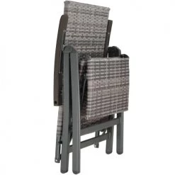 Tectake Fauteuils De Jardin Fauteuil De Relaxation Pliable Avec Repose-pieds Gris -Fauteuils de jardin Soldes Boutique fauteuil de relaxation pliable avec repose pieds gris 5