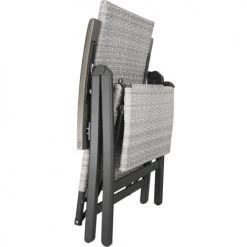 Tectake Fauteuils De Jardin Fauteuil De Relaxation Pliable Avec Repose-pieds Gris Clair -Fauteuils de jardin Soldes Boutique fauteuil de relaxation pliable avec repose pieds gris clair 5