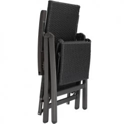 Tectake Fauteuils De Jardin Fauteuil De Relaxation Pliable Avec Repose-pieds Noir -Fauteuils de jardin Soldes Boutique fauteuil de relaxation pliable avec repose pieds noir 5
