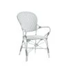 Sika Design Fauteuils De Jardin Fauteuil De Repas Empilable En Alu Et Fibre Synthétique Blanc -Fauteuils de jardin Soldes Boutique fauteuil de repas empilable en alu et fibre synthetique blanc