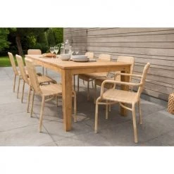 Kok Maison Chaises De Jardin Fauteuil De Table De Jardin En Résine Beige Clair -Fauteuils de jardin Soldes Boutique fauteuil de table de jardin en resine beige clair 2