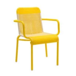 Kok Maison Chaises De Jardin Fauteuil De Table De Jardin En Résine Jaune Citron -Fauteuils de jardin Soldes Boutique fauteuil de table de jardin en resine jaune citron 5