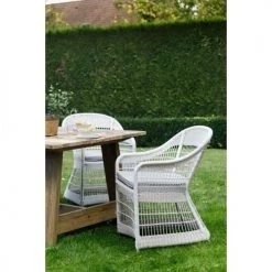 Kok Maison Chaises De Jardin Fauteuil De Table En Résine Blanc Cassé -Fauteuils de jardin Soldes Boutique fauteuil de table en resine blanc casse 2