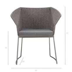 Now’s Home Fauteuils De Jardin Fauteuil De Table Extérieur En Corde Pieds En Acier Inoxydable -Fauteuils de jardin Soldes Boutique fauteuil de table exterieur en corde pieds en acier inoxydable 2