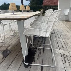 Now’s Home Fauteuils De Jardin Fauteuil De Table Intérieur/extérieur Blanc -Fauteuils de jardin Soldes Boutique fauteuil de table interieur exterieur blanc 3