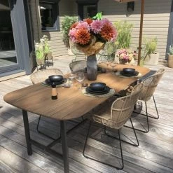 Now’s Home Fauteuils De Jardin Fauteuil De Table Marron -Fauteuils de jardin Soldes Boutique fauteuil de table marron 4