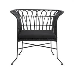 Nordal Fauteuils De Jardin Fauteuil Design Extérieur Avec Coussin Noir -Fauteuils de jardin Soldes Boutique fauteuil design exterieur avec coussin noir 1