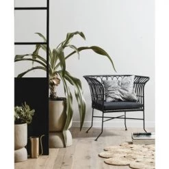 Nordal Fauteuils De Jardin Fauteuil Design Extérieur Avec Coussin Noir -Fauteuils de jardin Soldes Boutique fauteuil design exterieur avec coussin noir 2