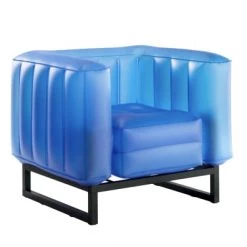 Mojow Fauteuils De Jardin Fauteuil Design Lumineux Cadre Aluminum Assise Thermoplastique Bleu