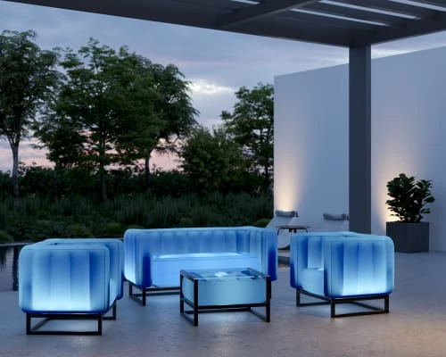 Mojow Fauteuils De Jardin Fauteuil Design Lumineux Cadre Aluminum Assise Thermoplastique Bleu 4 Mojow Fauteuils De Jardin Fauteuil Design Lumineux Cadre Aluminum Assise Thermoplastique Bleu – Image 2