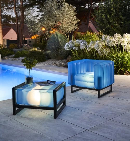 Mojow Fauteuils De Jardin Fauteuil Design Lumineux Cadre Aluminum Assise Thermoplastique Bleu 5 Mojow Fauteuils De Jardin Fauteuil Design Lumineux Cadre Aluminum Assise Thermoplastique Bleu – Image 3