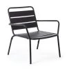Bizzotto Chaises De Jardin Fauteuil Détente En Acier Gris Anthracite -Fauteuils de jardin Soldes Boutique fauteuil detente en acier gris anthracite