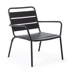 Bizzotto Chaises De Jardin Fauteuil Détente En Acier Gris Anthracite