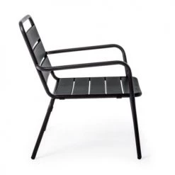 Bizzotto Chaises De Jardin Fauteuil Détente En Acier Gris Anthracite -Fauteuils de jardin Soldes Boutique fauteuil detente en acier gris anthracite 4