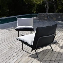 Arcane Fauteuils De Jardin Fauteuil Détente Imperméable Noir Et Blanc -Fauteuils de jardin Soldes Boutique fauteuil detente impermeable noir et blanc 2