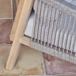 Kerama Fauteuils De Jardin Fauteuil En Bois D'acacia Marron Clair Et Corde Tressée -Fauteuils de jardin Soldes Boutique fauteuil en bois d acacia marron clair et corde tressee 4