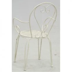 Aubry Gaspard Fauteuils De Jardin Fauteuil En Métal Blanc Antique -Fauteuils de jardin Soldes Boutique fauteuil en metal blanc antique 3