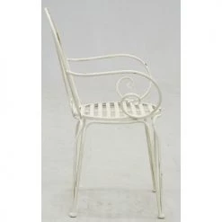 Aubry Gaspard Fauteuils De Jardin Fauteuil En Métal Blanc Antique -Fauteuils de jardin Soldes Boutique fauteuil en metal blanc antique 4