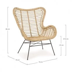 Bizzotto Fauteuils De Jardin Fauteuil En Rotin Avec Pieds En Acier -Fauteuils de jardin Soldes Boutique fauteuil en rotin avec pieds en acier 4