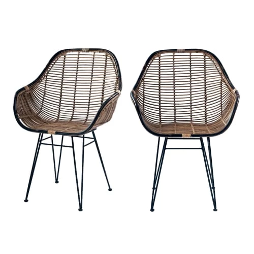 Rendez Vous Déco Fauteuils De Jardin Fauteuil En Rotin Naturel Foncé (lot De 2) 3 Rendez Vous Déco Fauteuils De Jardin Fauteuil En Rotin Naturel Foncé (lot De 2)