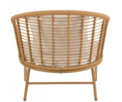 Meubles & Design Fauteuils De Jardin Fauteuil Extérieur Arrondi Avec Coussins Rembourré Beige 7 Meubles & Design Fauteuils De Jardin Fauteuil Extérieur Arrondi Avec Coussins Rembourré Beige – Image 5