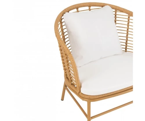 Meubles & Design Fauteuils De Jardin Fauteuil Extérieur Arrondi Avec Coussins Rembourré Beige 8 Meubles & Design Fauteuils De Jardin Fauteuil Extérieur Arrondi Avec Coussins Rembourré Beige – Image 6