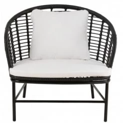 Meubles & Design Fauteuils De Jardin Fauteuil Extérieur Arrondi Avec Coussins Rembourré Beige