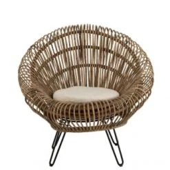 Hellin Fauteuils De Jardin Fauteuil Extérieur En Rotin Naturel -Fauteuils de jardin Soldes Boutique fauteuil exterieur en rotin naturel 3