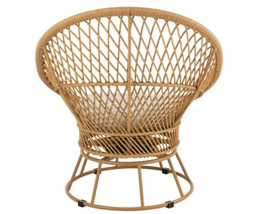 Meubles & Design Fauteuils De Jardin Fauteuil Extérieur Rotin Avec Pied Rond Et Coussin Beige 8 Meubles & Design Fauteuils De Jardin Fauteuil Extérieur Rotin Avec Pied Rond Et Coussin Beige – Image 6