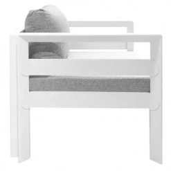 Meubletmoi Fauteuils De Jardin Fauteuil Jardin Aluminium Blanc Coussins Gris Chiné -Fauteuils de jardin Soldes Boutique fauteuil jardin aluminium blanc coussins gris chine 3