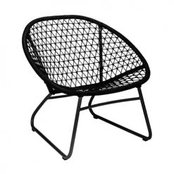 Now’s Home Fauteuils De Jardin Fauteuil Lounge Extérieur Tressé Noir