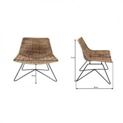 Kare Design Fauteuils De Jardin Fauteuil Marron En Polyéthylène Et Acier -Fauteuils de jardin Soldes Boutique fauteuil marron en polyethylene et acier 4