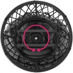 Tectake Fauteuils De Jardin Fauteuil Papasan En Rotin Gargano Rotatif Noir -Fauteuils de jardin Soldes Boutique fauteuil papasan en rotin gargano rotatif noir 4