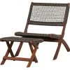 Woood Fauteuils De Jardin Fauteuil Pliable D'extérieur Bois Foncé Avec Repose Pied -Fauteuils de jardin Soldes Boutique fauteuil pliable d exterieur bois fonce avec repose pied