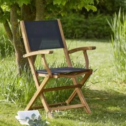 Bois Dessus Bois Dessous Chaises De Jardin Fauteuil Pliant Acacia Et Textilène -Fauteuils de jardin Soldes Boutique fauteuil pliant acacia et textilene 3