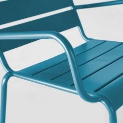 Oviala Fauteuils De Jardin Fauteuil Relax En Acier Bleu Pacific -Fauteuils de jardin Soldes Boutique fauteuil relax en acier bleu pacific 3