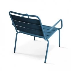 Oviala Fauteuils De Jardin Fauteuil Relax En Acier Bleu Pacific -Fauteuils de jardin Soldes Boutique fauteuil relax en acier bleu pacific 4