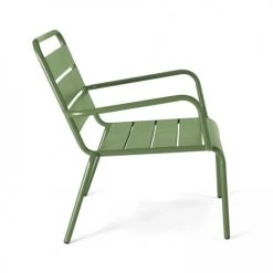 Oviala Fauteuils De Jardin Fauteuil Relax En Acier Vert Cactus -Fauteuils de jardin Soldes Boutique fauteuil relax en acier vert cactus 2