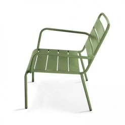 Oviala Fauteuils De Jardin Fauteuil Relax En Acier Vert Cactus -Fauteuils de jardin Soldes Boutique fauteuil relax en acier vert cactus 5