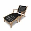 Alice's Garden Bains De Soleil Et Chaises Longues Fauteuil Relax En Eucalyptus Et Corde Noir Avec Repose Pieds