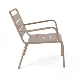 Oviala Fauteuils De Jardin Fauteuil Relax En Métal Taupe -Fauteuils de jardin Soldes Boutique fauteuil relax en metal taupe 2